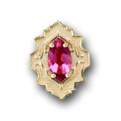 N625 14K MARQUISE PINK TOURMALINE SLIDE 
